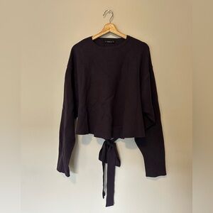 ZARA Knit Plum Crop Sweater